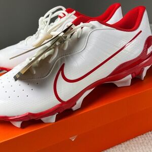 Nike Alpha Huarache  Kystn Baseball Cleats White/University Red DJ6524-104 Men's